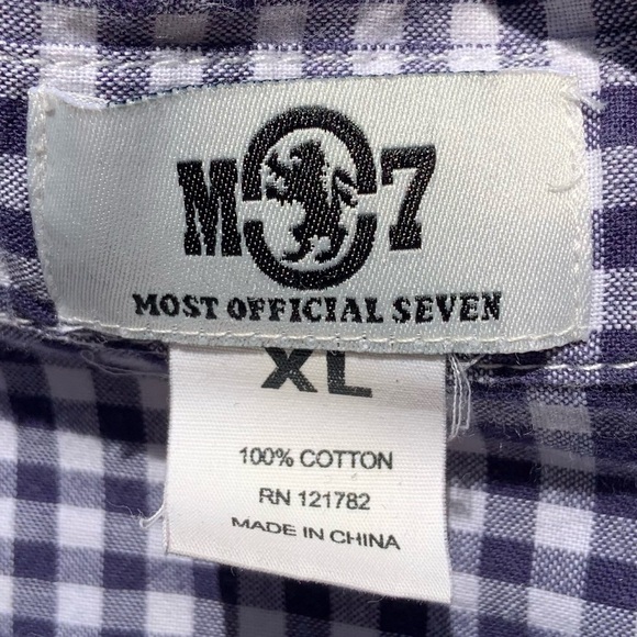 🌻MO7 Most Official 7 Plaid Shirt with Wings Size XL - Picture 12 of 12